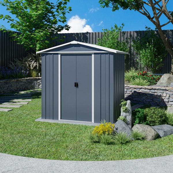 Yardmaster Metall-Gerätehaus "Heidelberg 67", anthrazit, 3,85 m²,mit Bodenrahmen