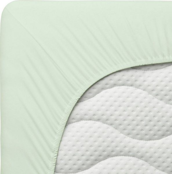 Schlafgut Spannbettlaken Premium, Gummizug: rundum, (1 Stück), Mako-Zwirn-Jersey, Green Light, S 90x190cm - 100x220cm Bild 4