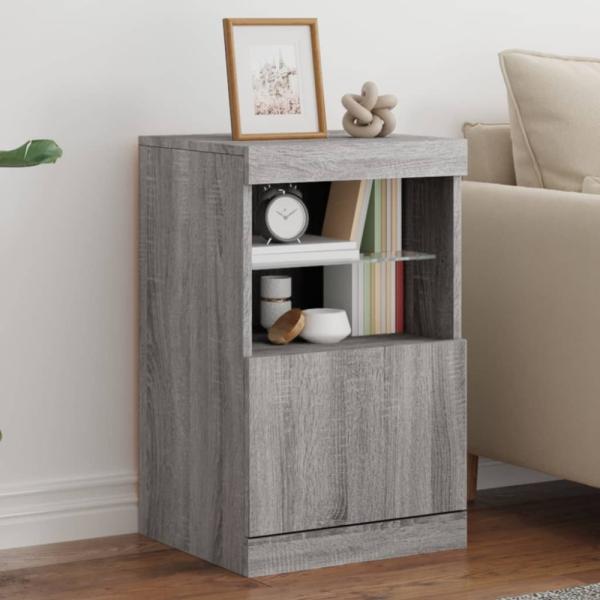 vidaXL Sideboard mit LED-Leuchten Grau Sonoma 41x37x67 cm 836684