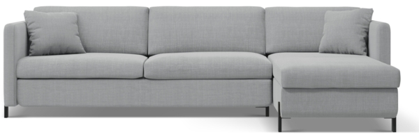 Micadoni Schlaf-Ecksofa Gloria 4-Sitzer Rechts Strukturierter Stoff Hellgrau 205x140