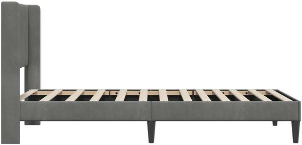 vidaXL Bettrahmen mit Kopfteil Dunkelgrau 100 x 200 cm Samt 42027486 Bild 5