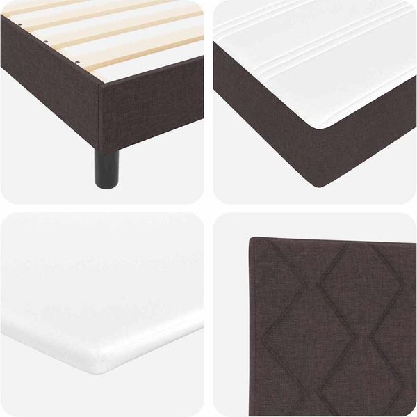 vidaXL Boxspringbett mit Kopfteil Dunkelbraun 90 x 200 cm Stoff 3338737 Bild 10