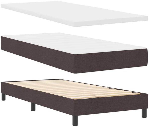 vidaXL Boxspringbett mit Kopfteil Dunkelbraun 90 x 200 cm Stoff 3338737 Bild 5