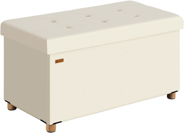 CASARIA® Sitzbank mit Stauraum Samt Beige