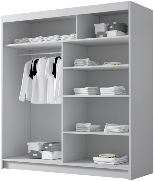 Kleiderschrank mit Goldverzierung Bajpra III mit zwei Schwebetüren, Spiegel (Farbe: Schwarz) Bild 3