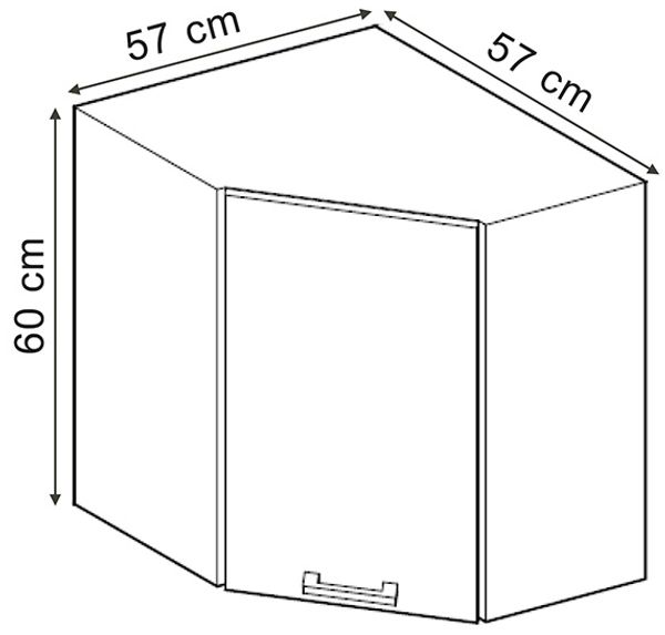 Eckhängeschrank R-Line Blau-Grau 57 cm Vicco Bild 3