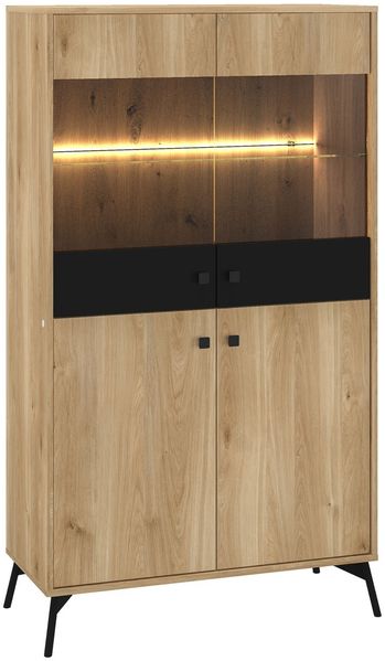 Küchenklapphängeschrank Rimini 80x36cm Glaseinsatz matt Farbe: RAL 6025 farngrün matt / lava RI-W4BS/80/WKF