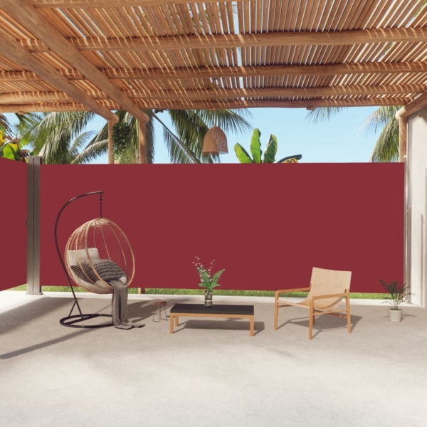 vidaXL Seitenmarkise Ausziehbar Rot 220x1000 cm 318053