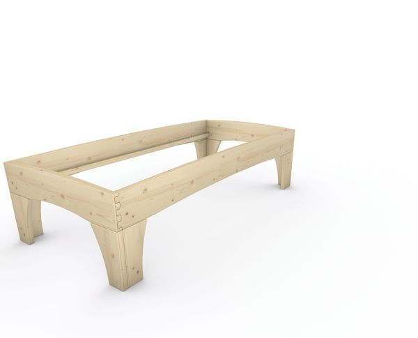 Holzbett (Fichte) "Rosi" 100 x 220 cm 58 cm ohne Kopfteil Massivholzbett Bett