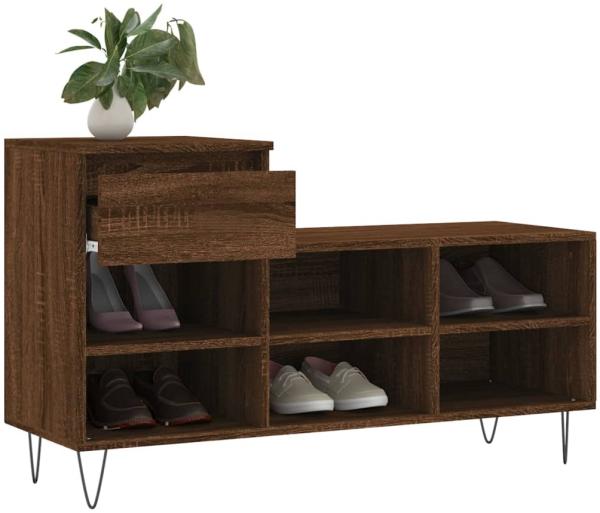 vidaXL Schuhregal Braun Eichen-Optik 102x36x60 cm Holzwerkstoff 831371 Bild 3