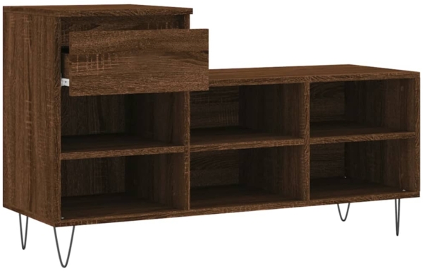 vidaXL Schuhregal Braun Eichen-Optik 102x36x60 cm Holzwerkstoff 831371 Bild 5