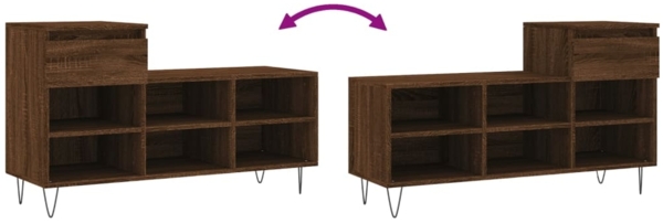 vidaXL Schuhregal Braun Eichen-Optik 102x36x60 cm Holzwerkstoff 831371 Bild 8