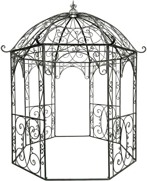 Pavillon LIV Antik - 284 x 263 x 313 cm, Metall, Anthrazit | Gartenpavillon Zierpavillon Gartendeko