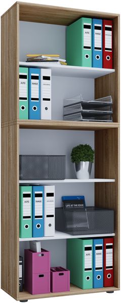 VCM Büroregal & Bücherregal Lona 914416 Sonoma-Eiche (Sägerau) B. 70 x H. 184 x T. 37 cm