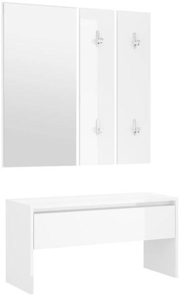 Flurmöbel-Set Hochglanz-Weiß Holzwerkstoff [808789] Bild 2