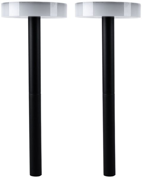 2er Set LED Solarleuchte, Erdspieß, Akku, schwarz, H 56,1 cm