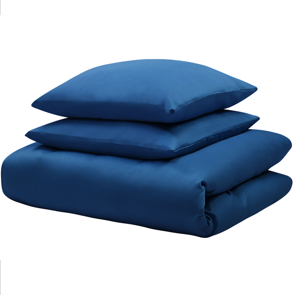 Bettwäsche-Set Ohne Muster HARMONRIDGE 220x240 cm Baumwoll-Satin Dunkelblau Bild 5