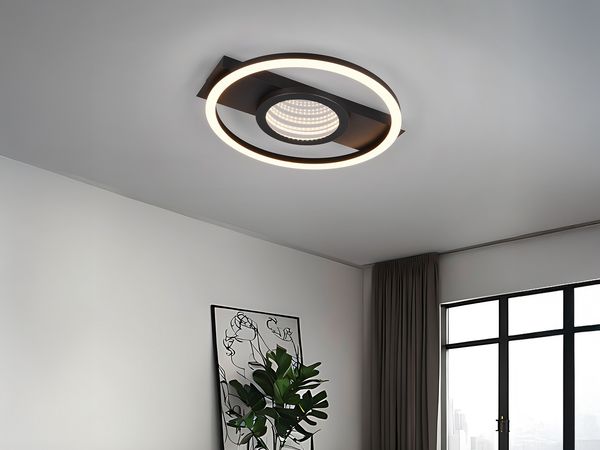 Trio LED Deckenleuchte Wheeler 16 W schwarz matt