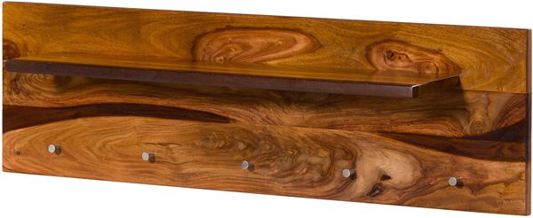 Wandgarderobe Sheesham 115x23x35 walnuss gewachst TORONTO #272