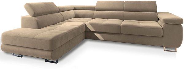 Masseno Ecksofa SELVA mit Schlaffunktion L-Form, Sofa mit Bettkasten