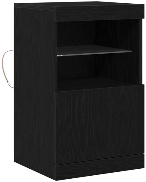 vidaXL LED-Sideboard Schwarz Eichen-Optik 41 x 37 x 67 cm 863038