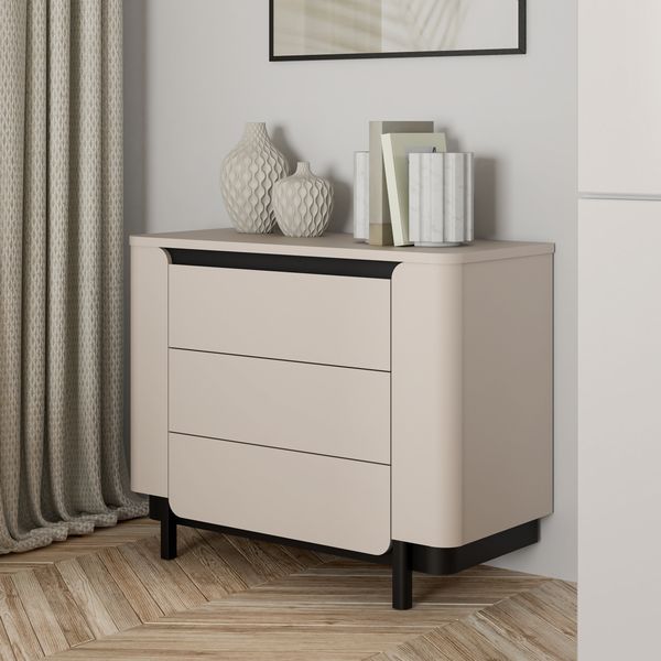 Kommode Venedig / Vodol, Holzwerkstoff, Beige, 96 x 78 x 45 cm