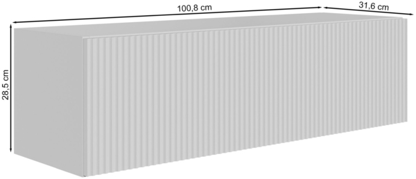 Selsey ‘Veldio’ TV-Lowboard hängend mit geriffelten Fronten, 100 cm, weiß Bild 5