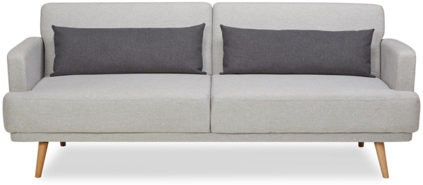 3-Sitzer Sofa mit Schlaffunktion und Hellgrau und Grau 214 x 86 x 83 cm