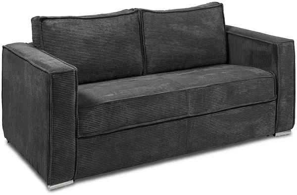 Vente-unique - LORETO Sofa SamtStoff Grau - B 223 cm95 cm x H 90 cm x L 215 cm Bild 4
