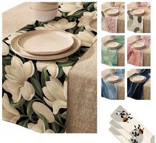 LIVINA HOME Tischläufer Premium Tischdecke abwaschbar, Tischband, moderne Leinenoptik Decke, Tischtuch, Gartentischdecke, Tafeltuch, Oster Deals Sale!