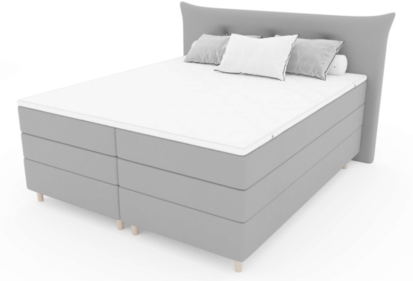 99rooms Zeus Boxspringbett 140x200 cm Kunstleder MADRYT Weiß Taschen-Federung Bild 2