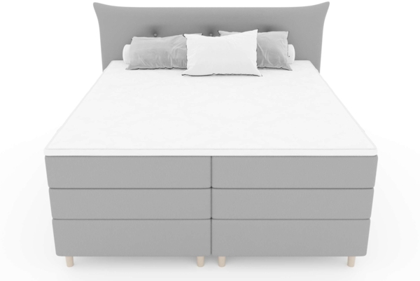 99rooms Zeus Boxspringbett 140x200 cm Kunstleder MADRYT Weiß Taschen-Federung Bild 3