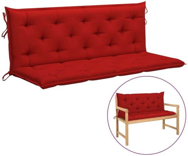 vidaXL Gartenbank-Auflage Rot 150x(50+50)x7 cm Oxford-Gewebe 315022