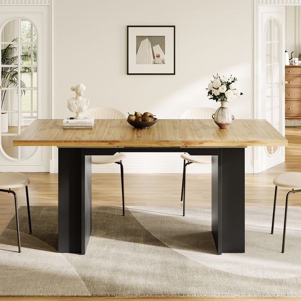 Ausziehbarer Schreibtisch mit Regal, B 120-160 x T 80 x H 75 cm, MDF in Holzoptik