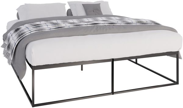 Metallbett SUKAR - Metall Schwarz 185.5x205.5x46.5 cm | Bett 180x200 Bettrahmen Metall Doppelbett