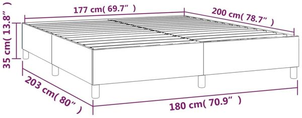 vidaXL Boxspringbettgestell Schwarz 180x200 cm Stoff 3120979 Bild 9