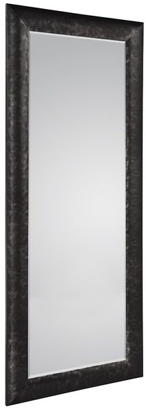 Spiegel Elli, Glas, Polystyrol, Schwarz, Verspiegelt, 90 x 190 x 3 cm