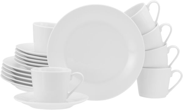 Kaffeeservice BASE H 28 cm weiß Kombiservice Geschirrset Frühstücks-Set Teeservice Frühstücksset