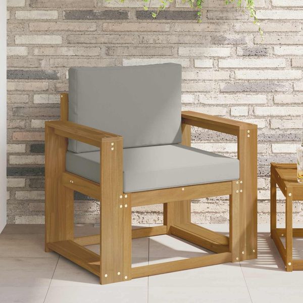 vidaXL 2 Stück Outdoor-Sofagarnitur Polyester Weiß und Hellgrau 3438980