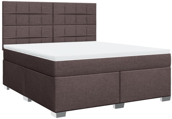 vidaXL Boxspringbett mit Matratze Dunkelbraun 180x200 cm Stoff 3290570