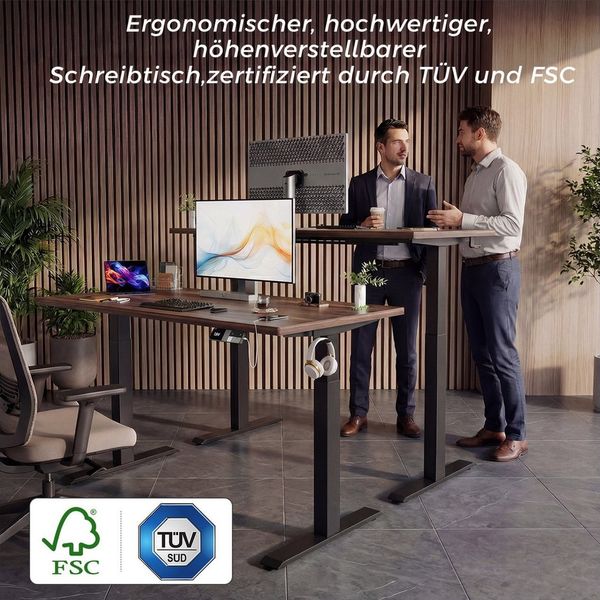 HOMALL Schreibtisch Höhenverstellbarer Schreibtisch elektrischer mit 2 Motoren (25 mm dicke, nahtlose, monolithische Tischplatten Keine gespleiBten Platten Vielsertig und hochwertig Erinnerung bei langerem Stehen, ostern geschenke)