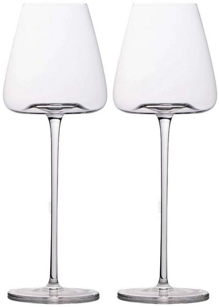 Intirilife Weinglas, 2-tlg, Glas, 2x Wein Glas 500ml Rotwein Glas Kelch Spülmaschinenfest Kristallglas