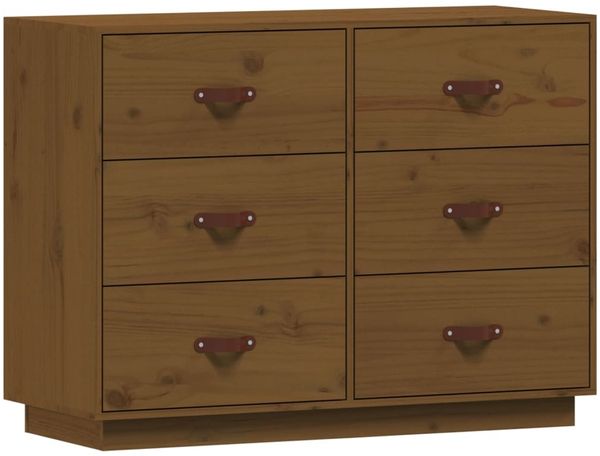 Sideboard, Kommode Honigbraun 100x40x75 cm Massivholz Kiefer j1843p