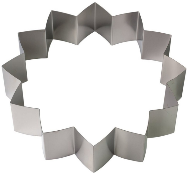 LARES Backform 6056, Seerose mit 12 Zacken, Ø ca. 27cm, rostfreier Edelstahl, ohne Boden, Made in Germany