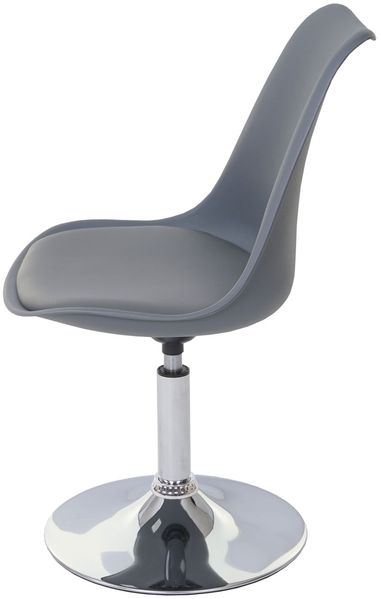 2er-Set Esszimmerstuhl 'Malmö' Kunstleder dunkelgrau, Chromfuß Bild 3