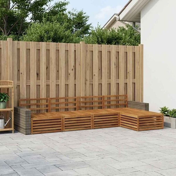 vidaXL Outdoor-Sofagarnitur 5 pcs Natur Massivholz Akazie 3383247
