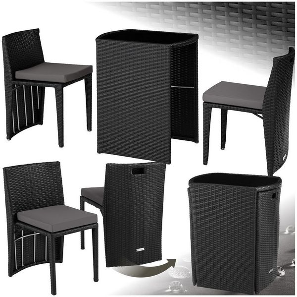 tectake Sitzgruppe Rattanset, (Set, 3-tlg), mit Aluminiumgestell