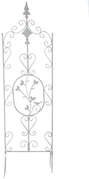 Rankgitter FALK - 35x1x122cm, Metall, Antik-Weiß | Rankhilfe Kletterpflanzen Gartendekoration