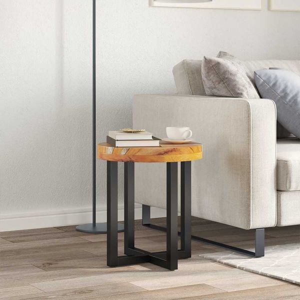 vidaXL Couchtisch 40 x 45 cm Massivholz Teak und Polyresin 281652