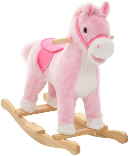 vidaXL Schaukeltier Pferd Plüsch 65x32x58 cm Rosa 80218